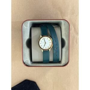 Tory Burch TBW2003 Women's Gigi Valley Forge Green Leather Wrap Strap Watch 28mm